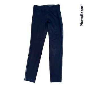 Catherine black faux leather trim pants